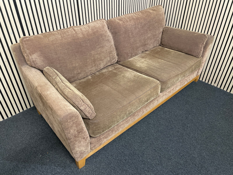 two seater brown fabric sofa  44651