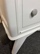 Light grey painted 1 door 1 drawer bedside locker with granite top 3126