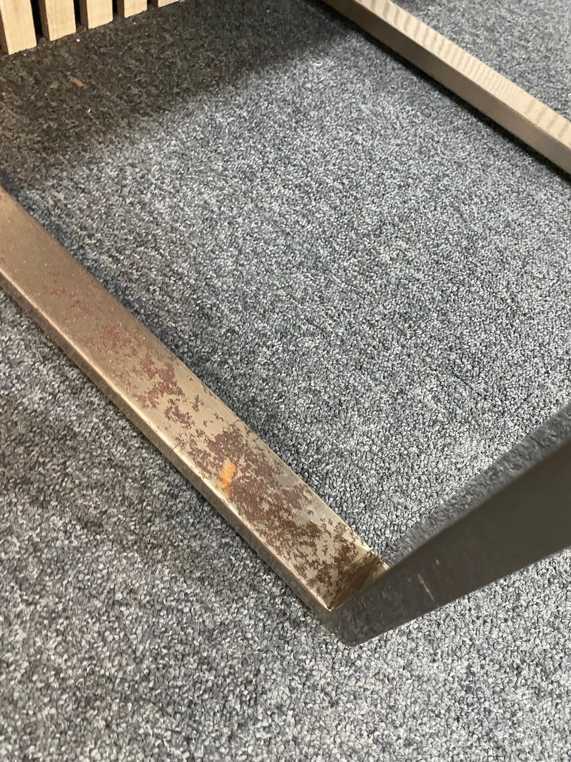 Low darkwood and glass side table  3126