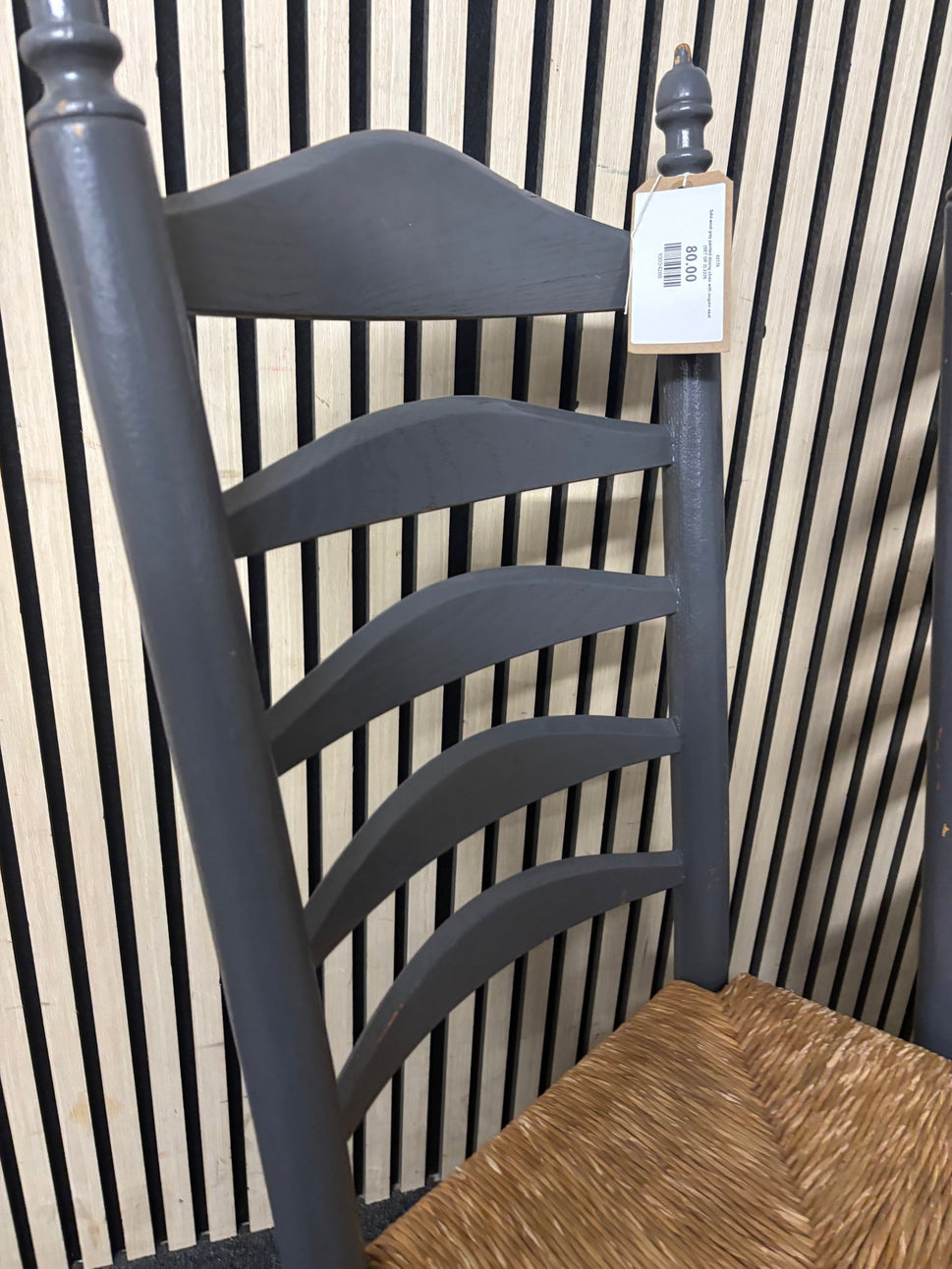 Solid wood grey painted dining chair with sugain seat (SET OF 2) 2226