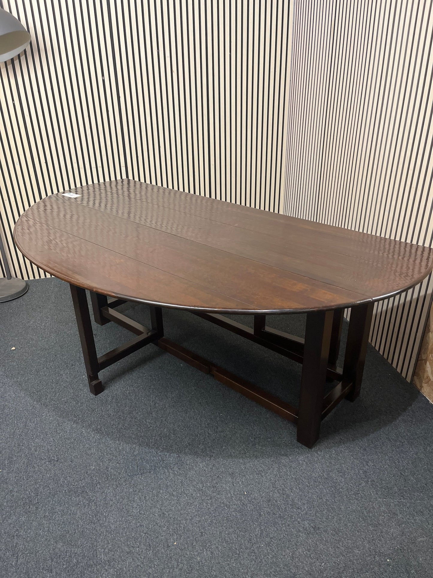 Stag solid dark wood drop leaf dining table  2226