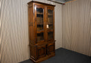 Tall solid mahogany glass display case (H 207 x W 110 x D 37 cm) 2226