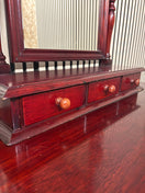 Switch Ornate 4 drawer long stag mahogany bedroom dressing table with mirror (H 152 x W 104 x D 55 cm) 2226 3 image