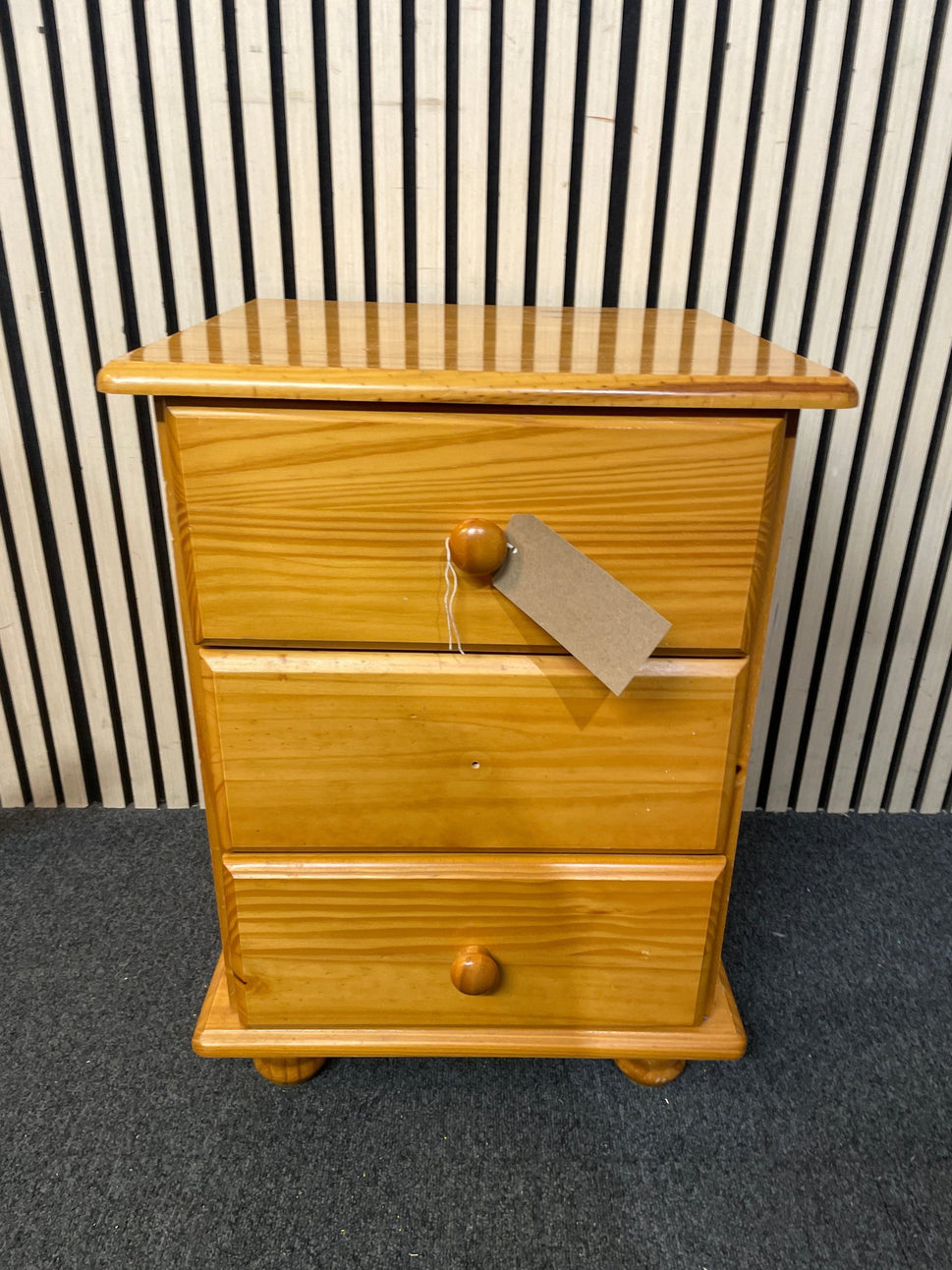 3 drawer solid pine bedside locker 2226