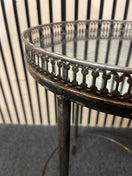 Switch Pair of glass circular tables with metal frame  43332 2 image