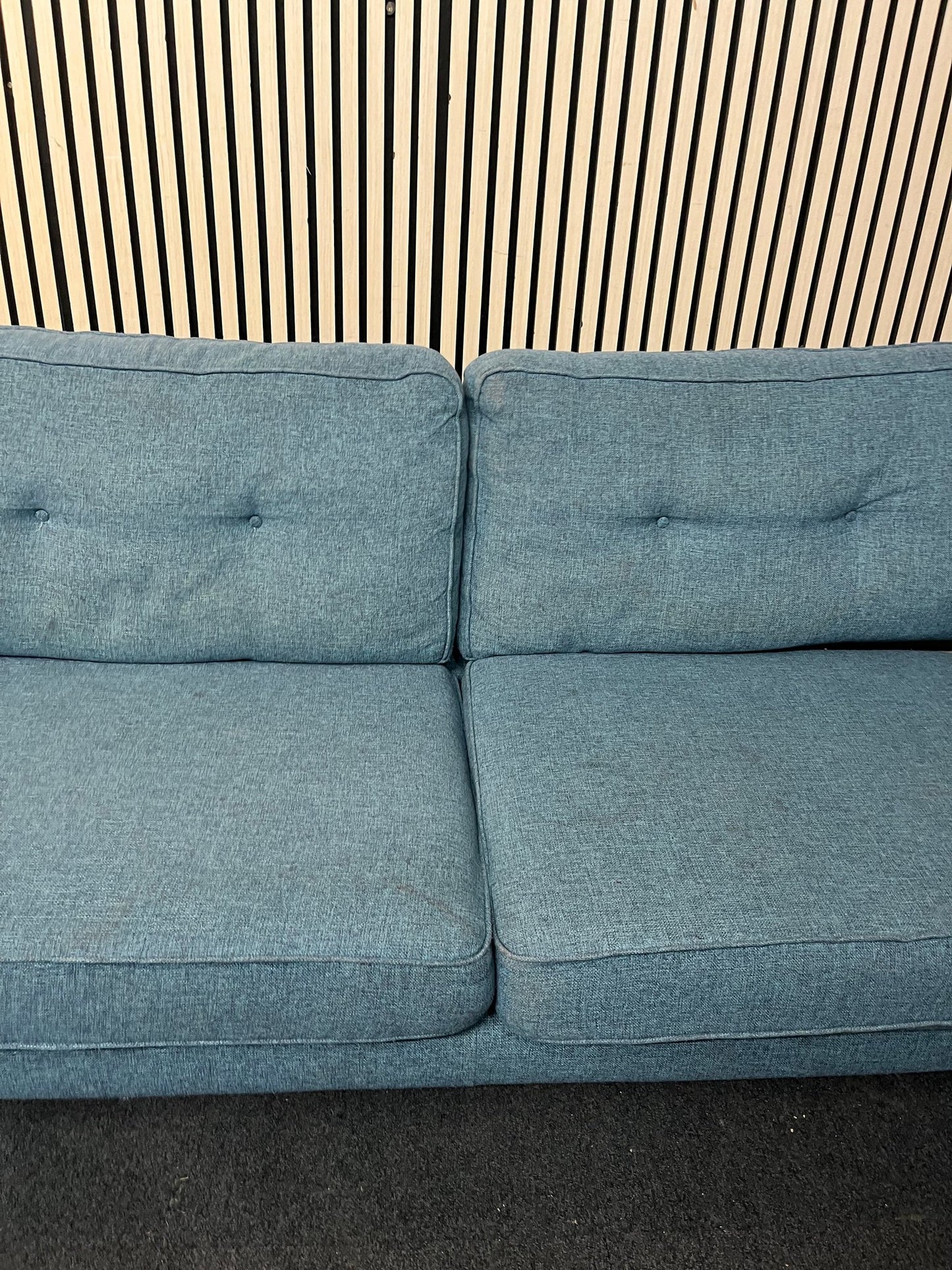 Large 3 seater Teal mixed fabric sofa (230 cm width) 43393