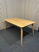Natural oak large dining table with oak legs (W 160 x D 89 cm)
 43540