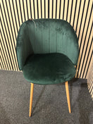 Green velvet 4 legged club chair 43573
