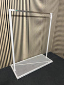Metal white and crome retail clothes hanger (H 158 x W 124 x D 56 cm)  43623
