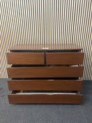 Large mahogany 3+2 chest of drawers (H 92 x W 123 x D 46 cm) 43633
