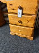 Solid pine 6 drawer dressing table with dresser mirror (H 70 x W 143 x D 42 cm) 43637