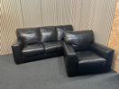 3+1 Black leather sofa suite  43745