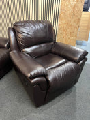 2+1 Brown leather recliner suite 43765