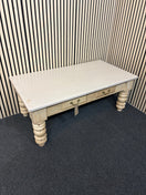 Cream painted low rectangular solid wood coffee table (H 52 x W 130 x D 70 cm) 43801
