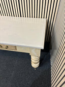 Cream painted low rectangular solid wood coffee table (H 52 x W 130 x D 70 cm) 43801