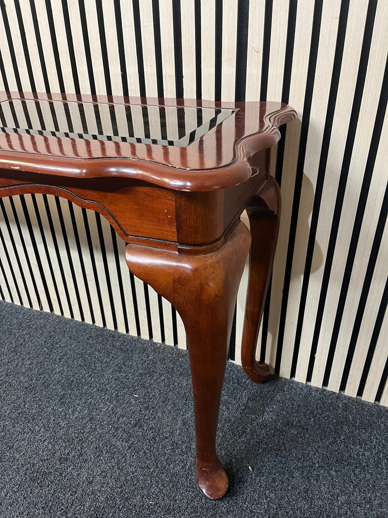 Dark wood glass top console table (H 67 x W 120 x D 40 cm) 43817 - image 5