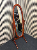 Cheval floor standing mirror dark wood 43827