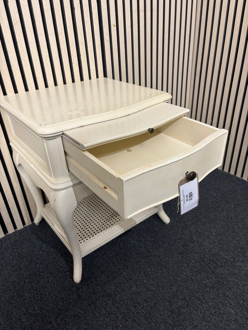 French style bow front 1 drawer 1 shelf bedside locker with pull out shelf 43861 - image 4