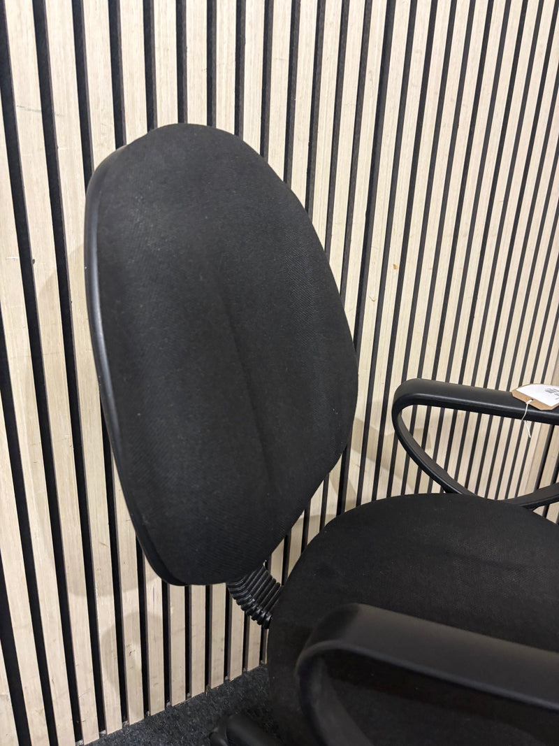 Black fabric loop arms swivel chair 43875 - image 2