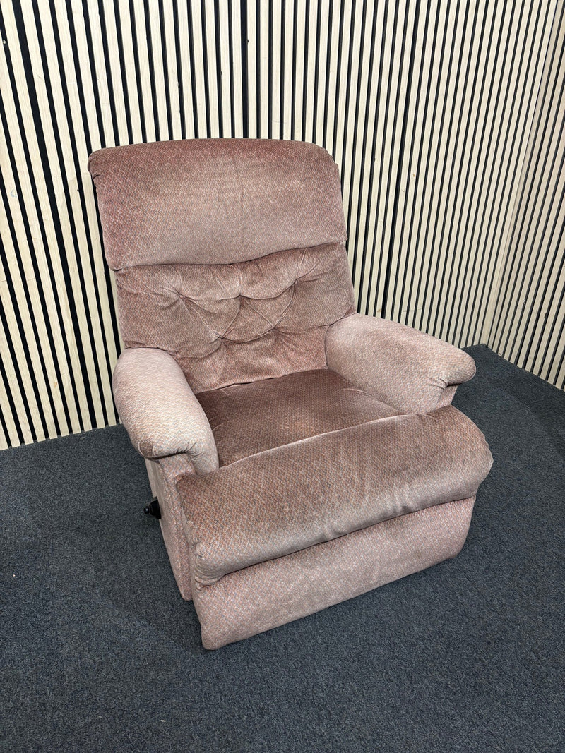 High back brown fabric manual recliner armchair 44022 - image 1