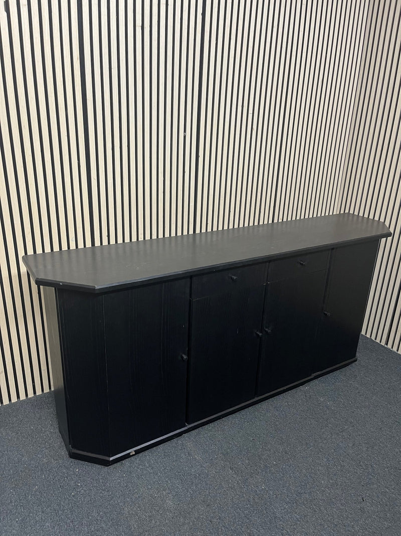 Black low sideboard with three storage doors, good condition. 44030 - image 1