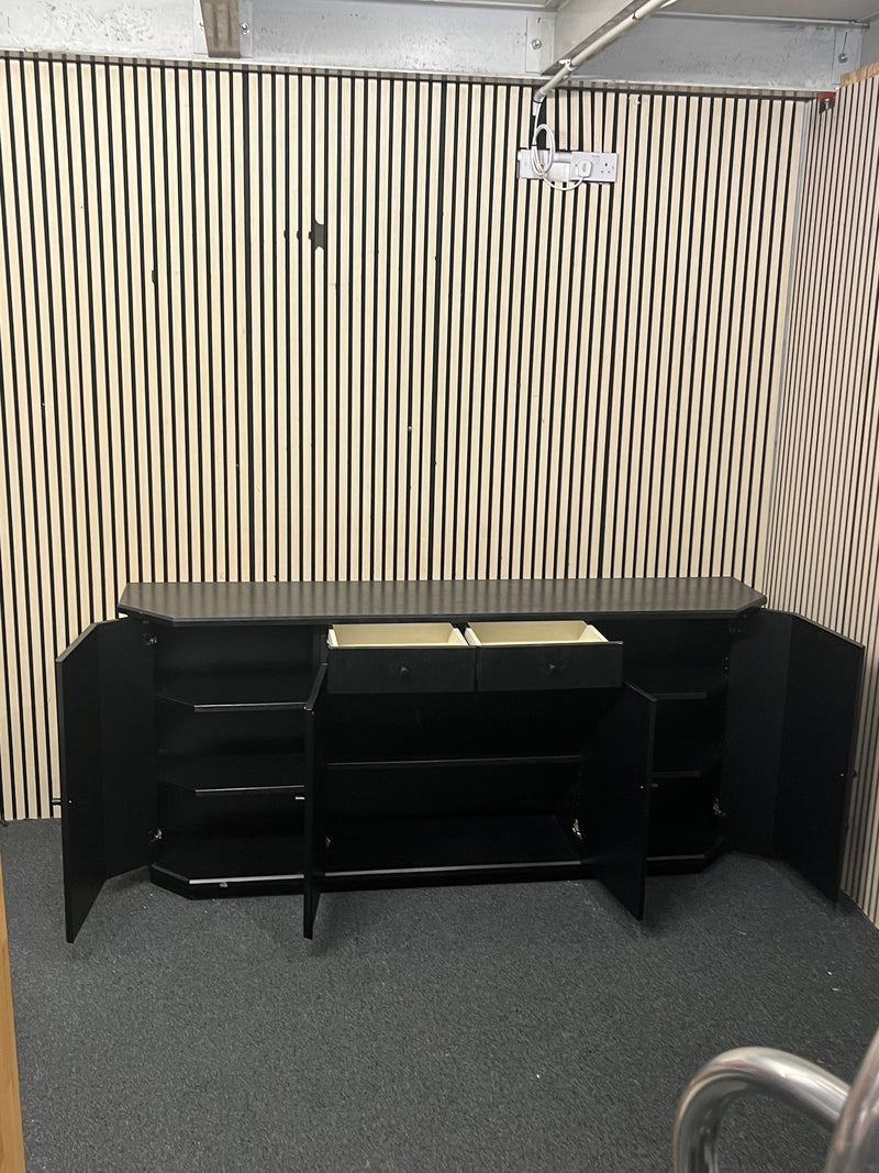 Black low sideboard with three storage doors, good condition. 44030 - image 3