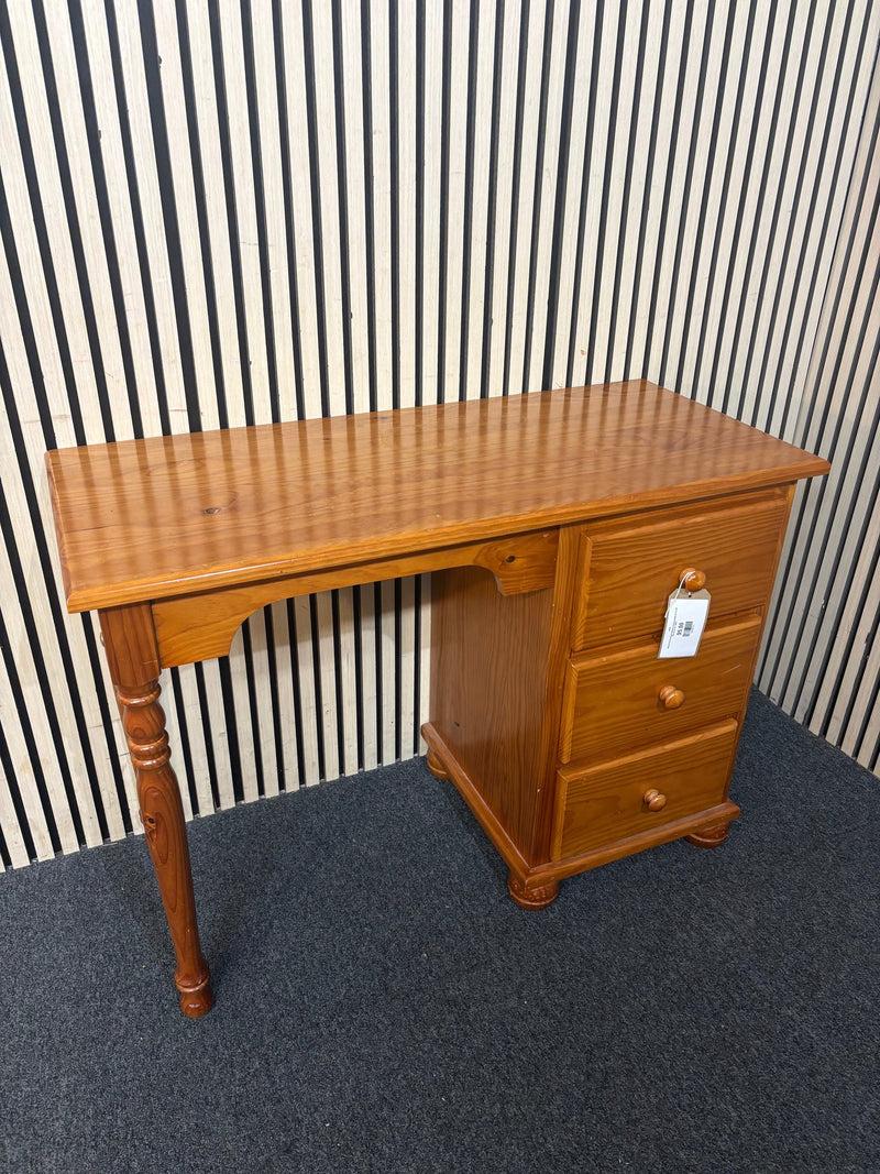 Natural pine 3 drawer bedroom dressing table (H 75 x W 104 x D 45 cm)  44041 - image 1