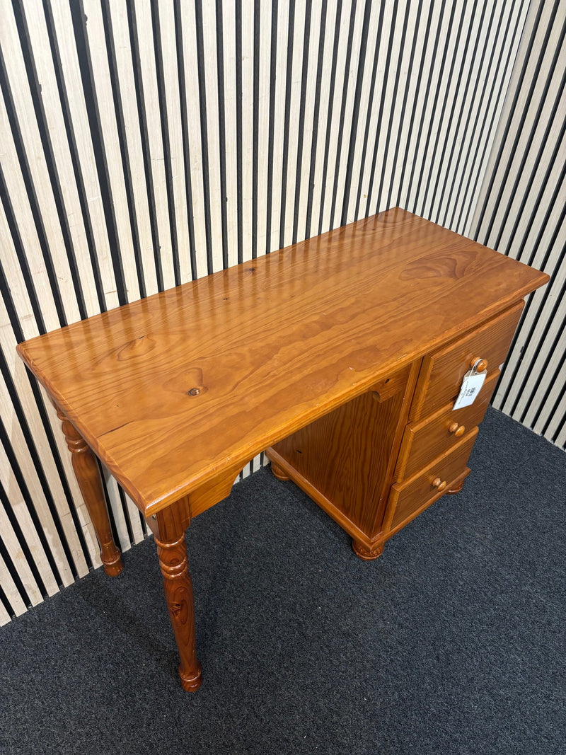 Natural pine 3 drawer bedroom dressing table (H 75 x W 104 x D 45 cm)  44041 - image 2