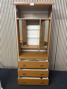 Teak laminate mirrored 4 drawer storage unit (H 190 cm)  44174