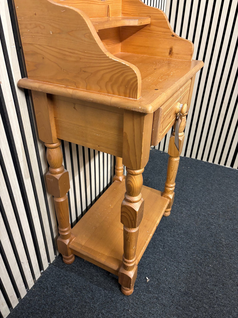 Solid pine hallstand with drawer and upstand   44202 - image 3