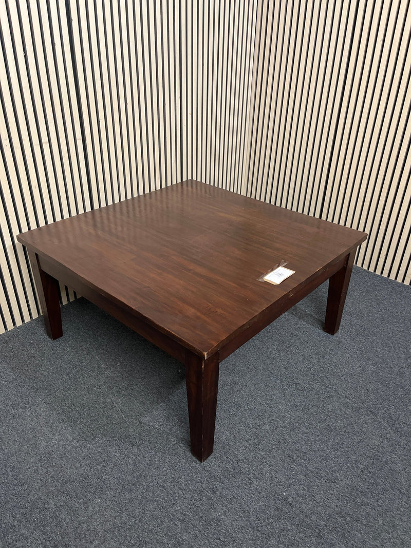 Solid wood low dark wood stained coffee table (H 46 x W 100 x D 100 cm)  44265 - image 1