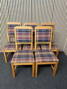 Switch Tartan fabric oak framed dining chair (SET OF 6)  44285A - image 2 2 image