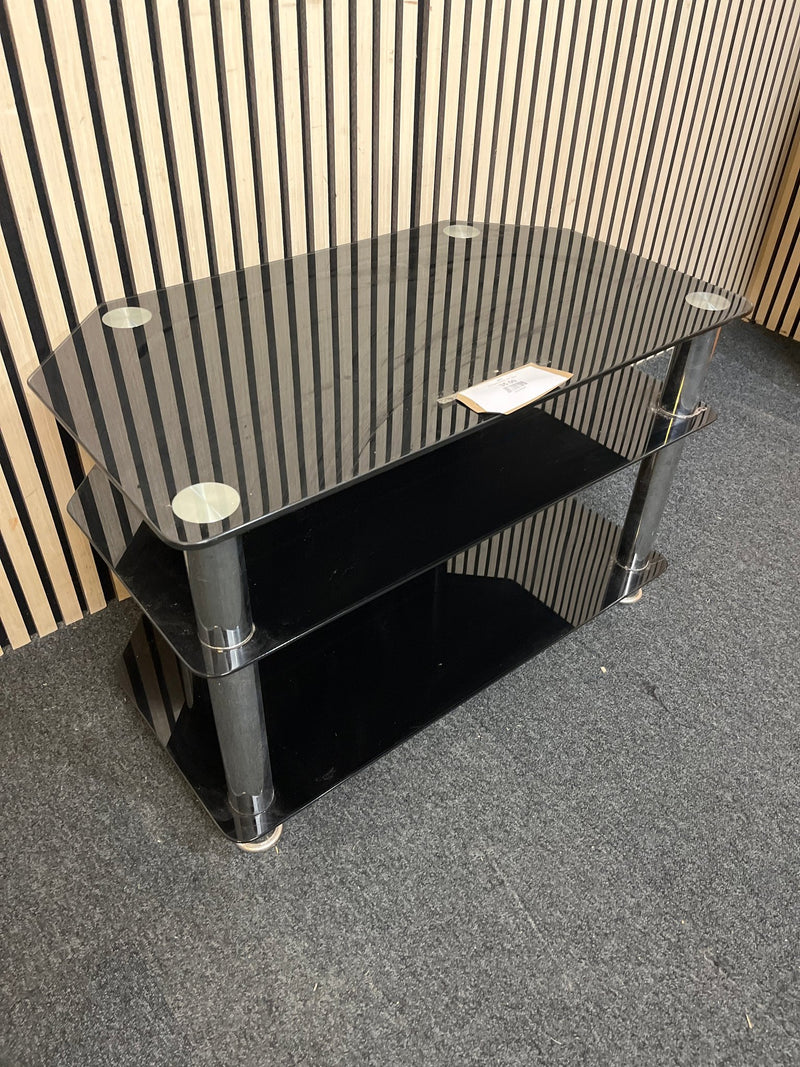 black glass tiered tv unit   44319