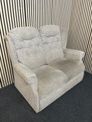 2 seater high back grey pattern sofa, height 98 cm, width 130 cm, depth 86 cm