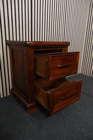 Two drawer solid wood bedside chest  44345