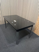 Switch Rectangular extendable black glass dining table with chrome legs (L 145 - 180 x W 85 cm)  44366 - image 3 3 image