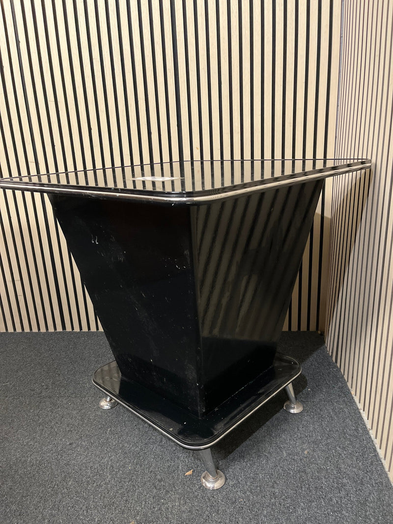 Square black glass dining table (W 76 cm)  44401