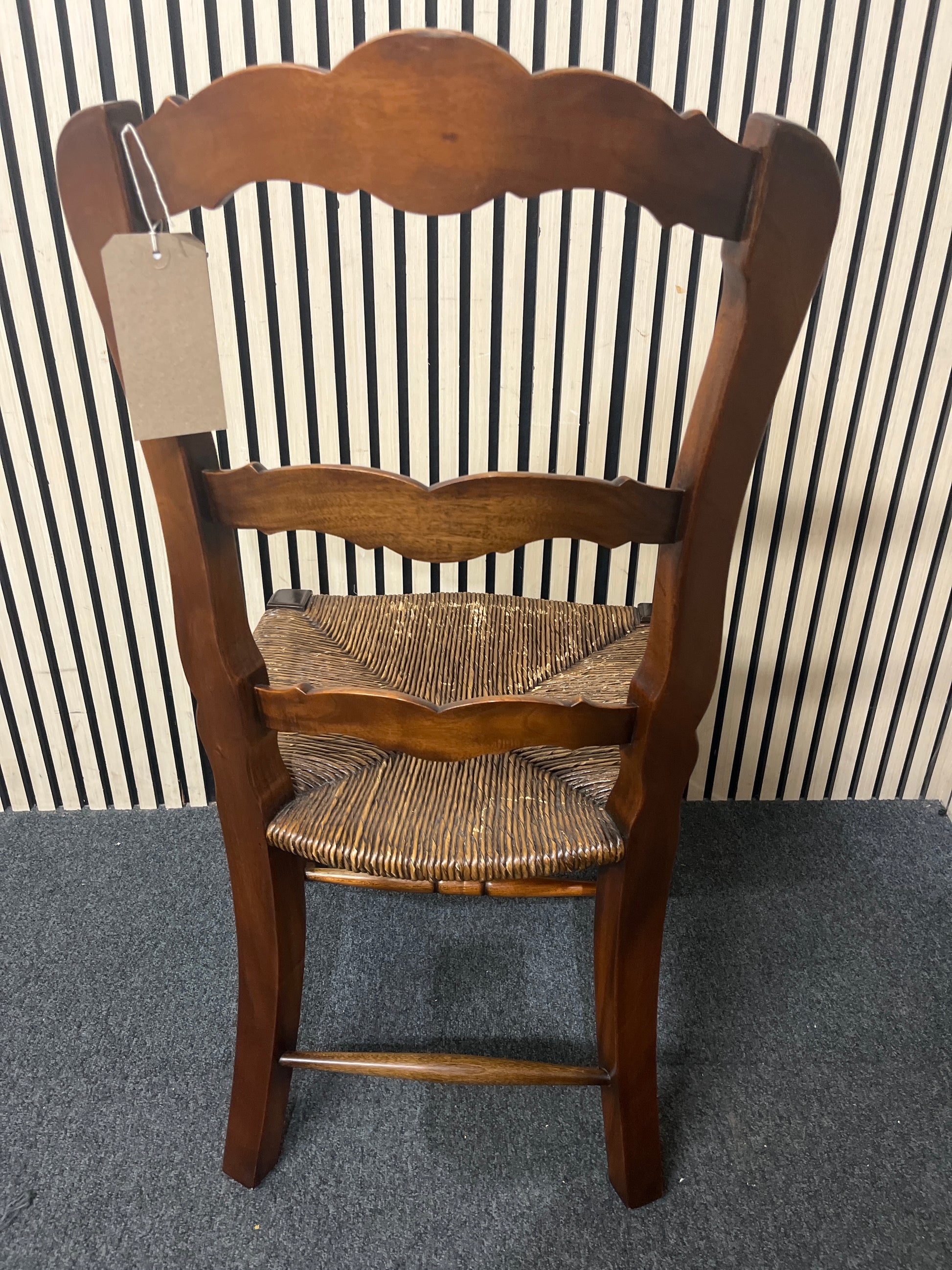 Wooden dark rush seat dining chair 43814