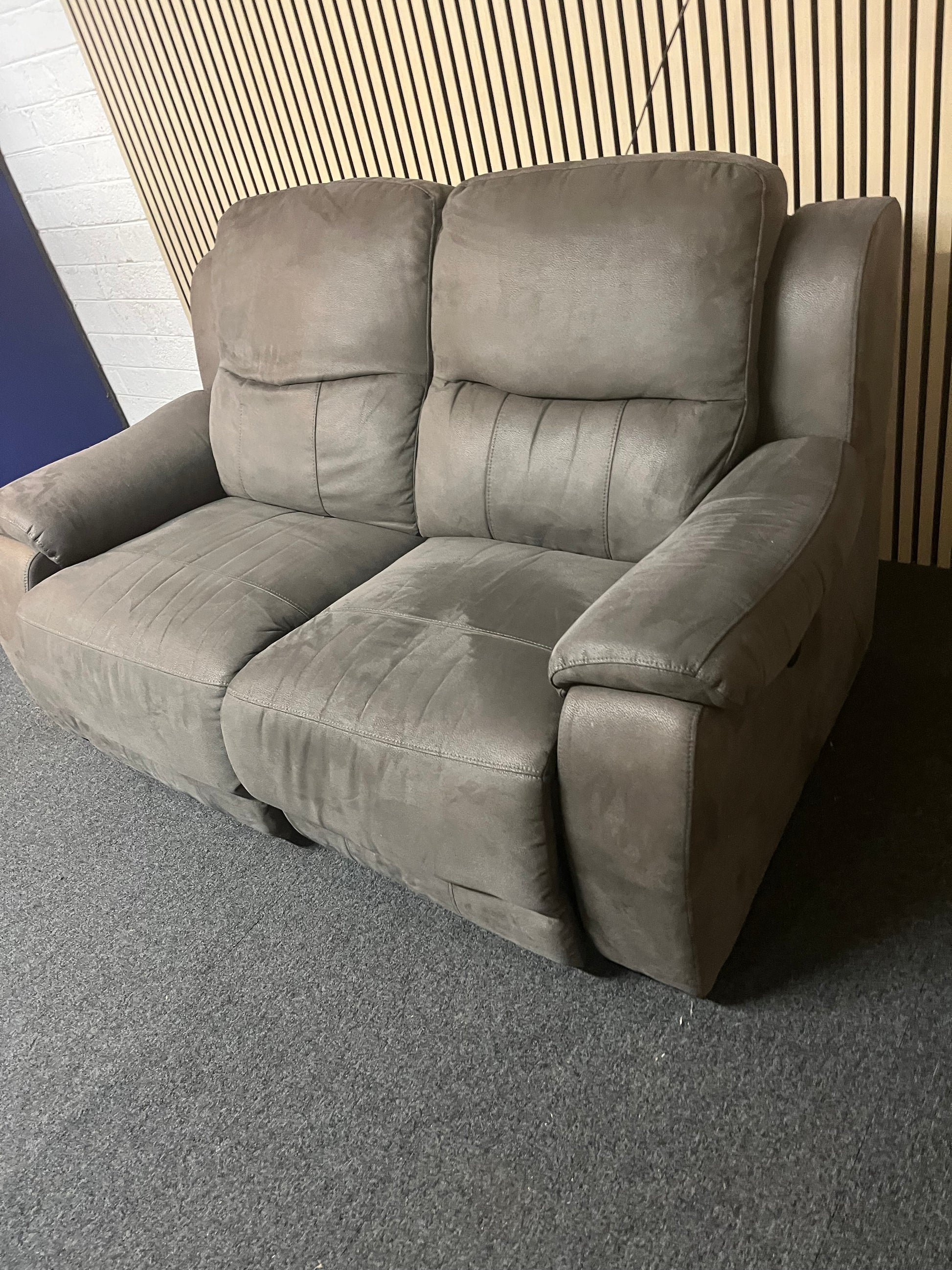 2 seater ELECTRIC recliner light brown microfibre sofa 1325
