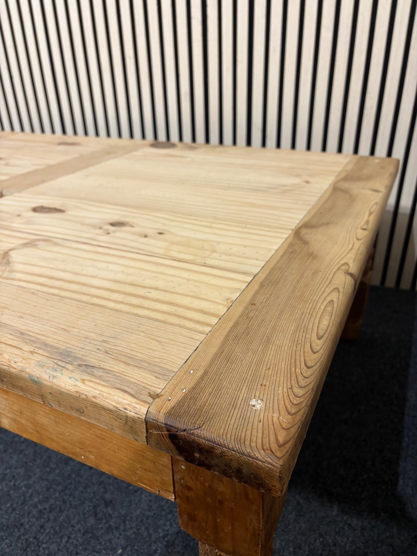 Natural pine low rectangular coffee table (H 41 x W 120 x D 80 cm) 3126