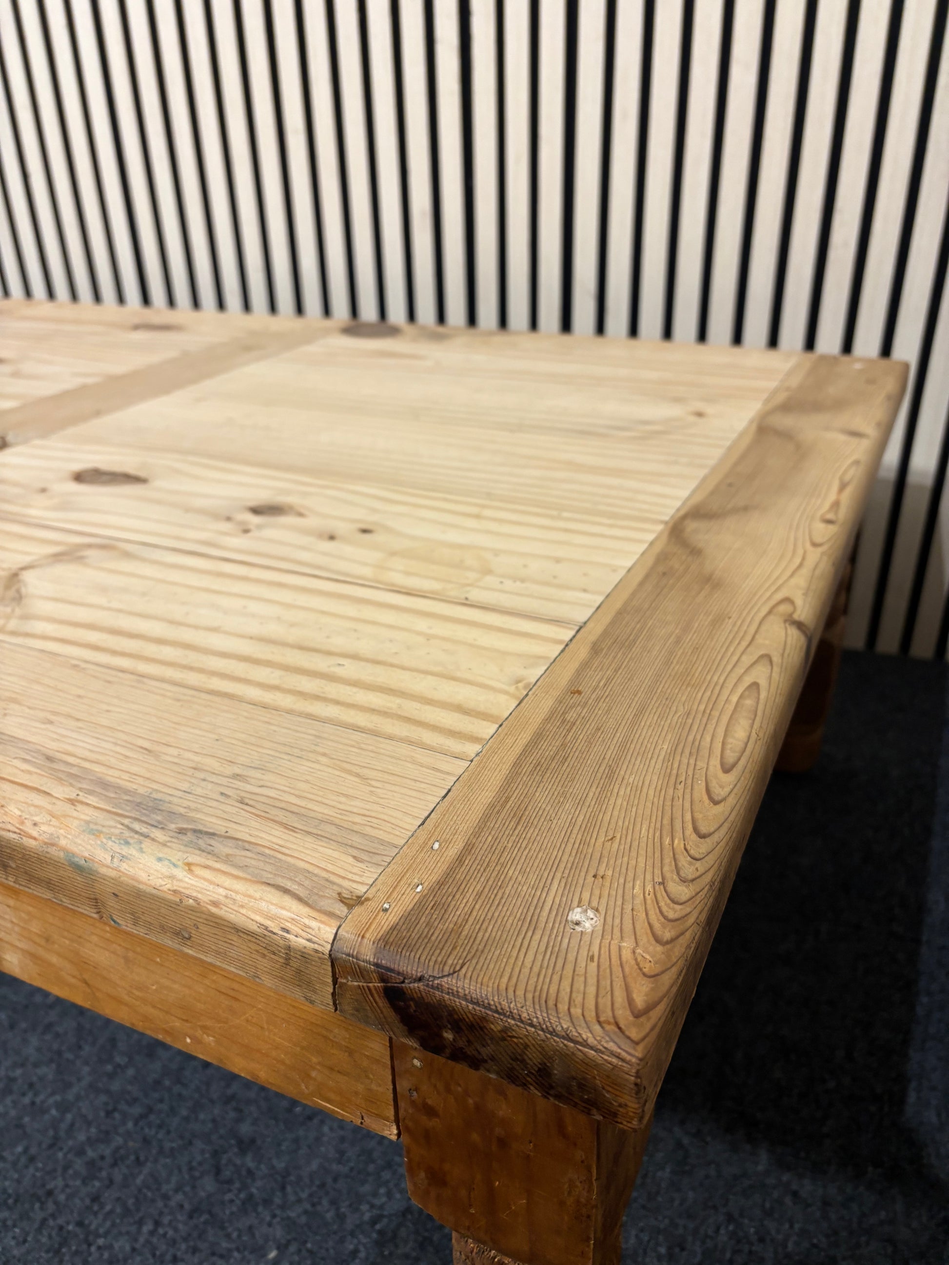 Natural pine low rectangular coffee table (H 41 x W 120 x D 80 cm) 3126