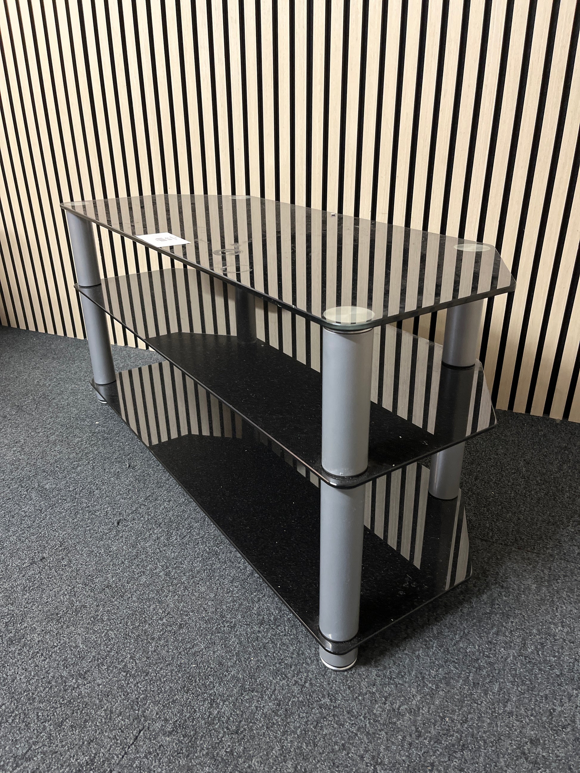 Black glass tv unit 1325