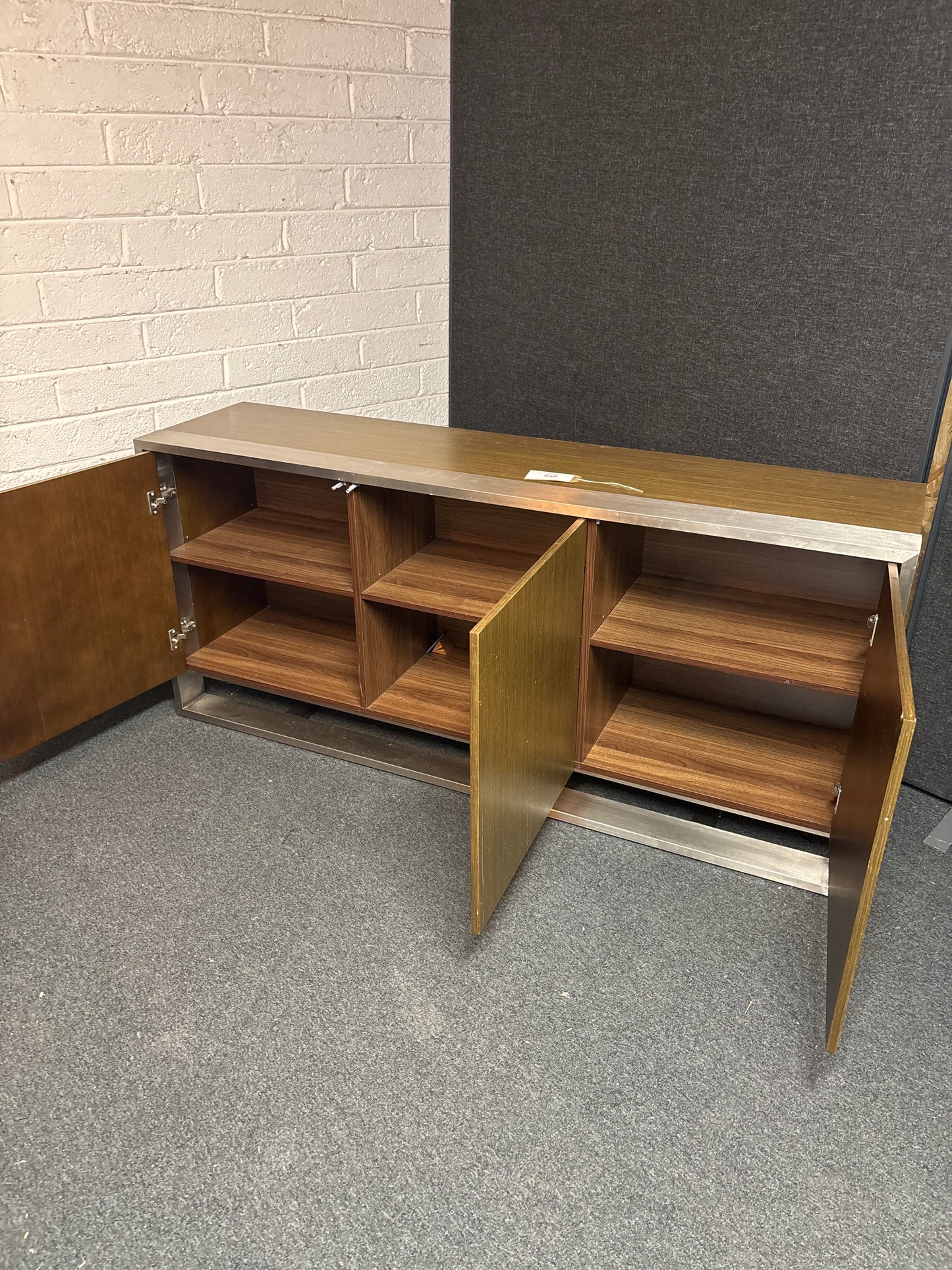 Large 3 door stainless steel and wenge sideboard 1800Lx800Hx450D 3225