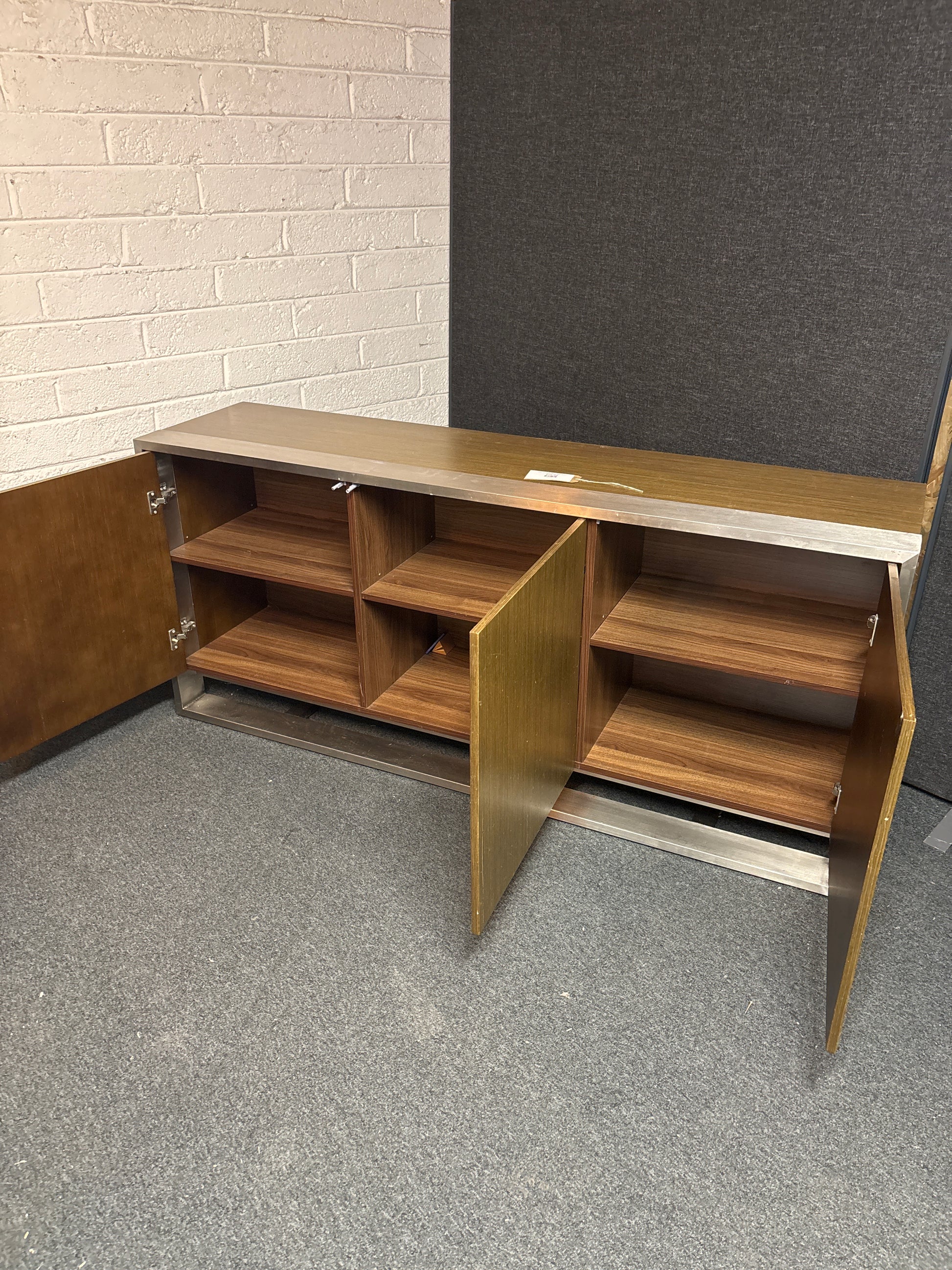 Large 3 door stainless steel and wenge sideboard 1800Lx800Hx450D 3225