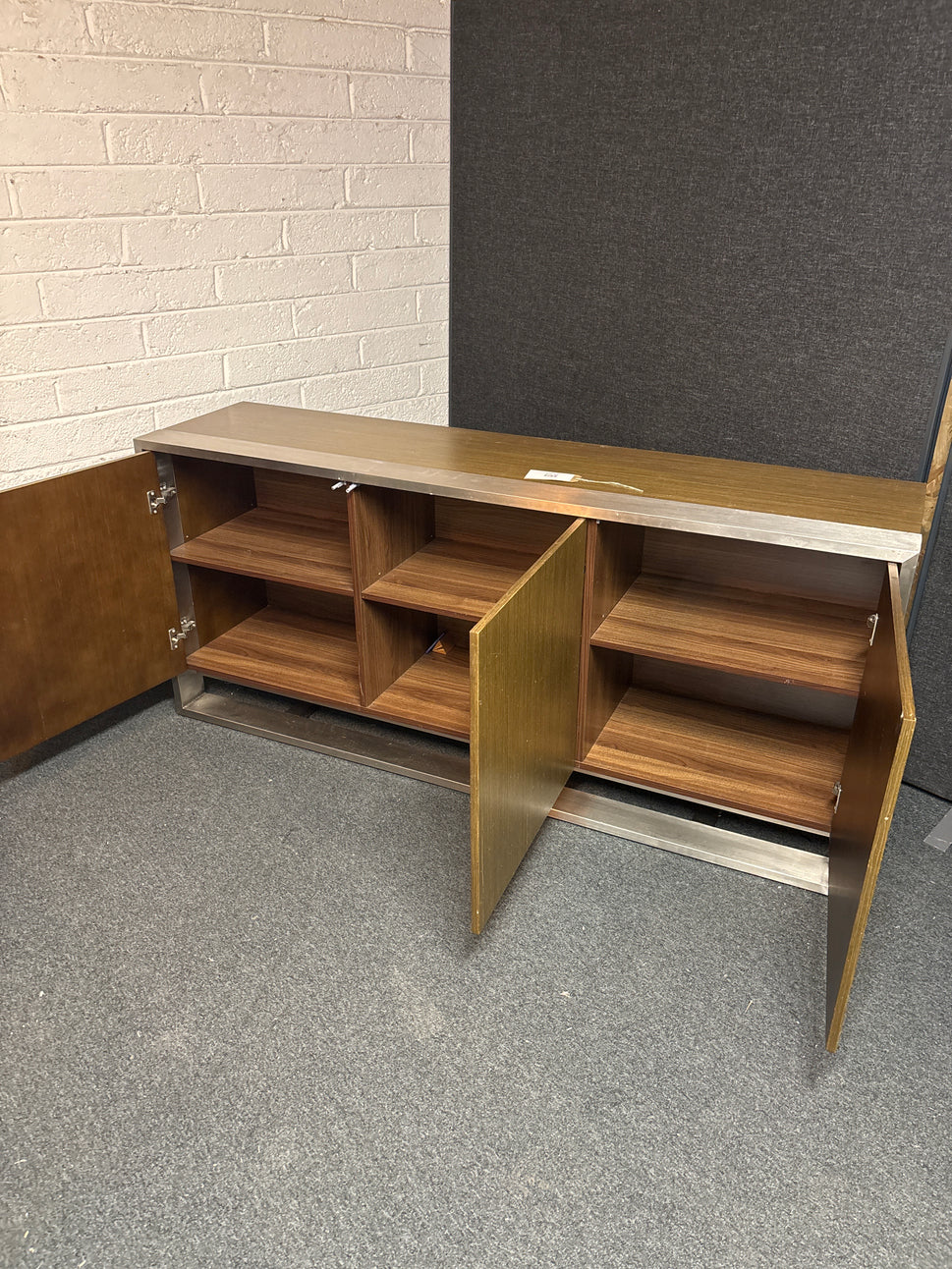 Large 3 door stainless steel and wenge sideboard 1800Lx800Hx450D 3225