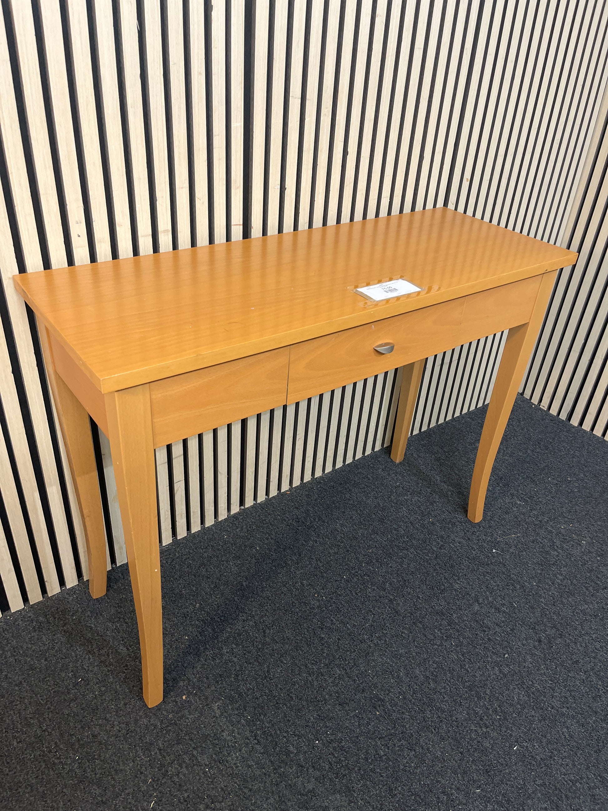 Beech laminate 1 drawer console table (H 76 x W 113 x D 38 cm)  44186