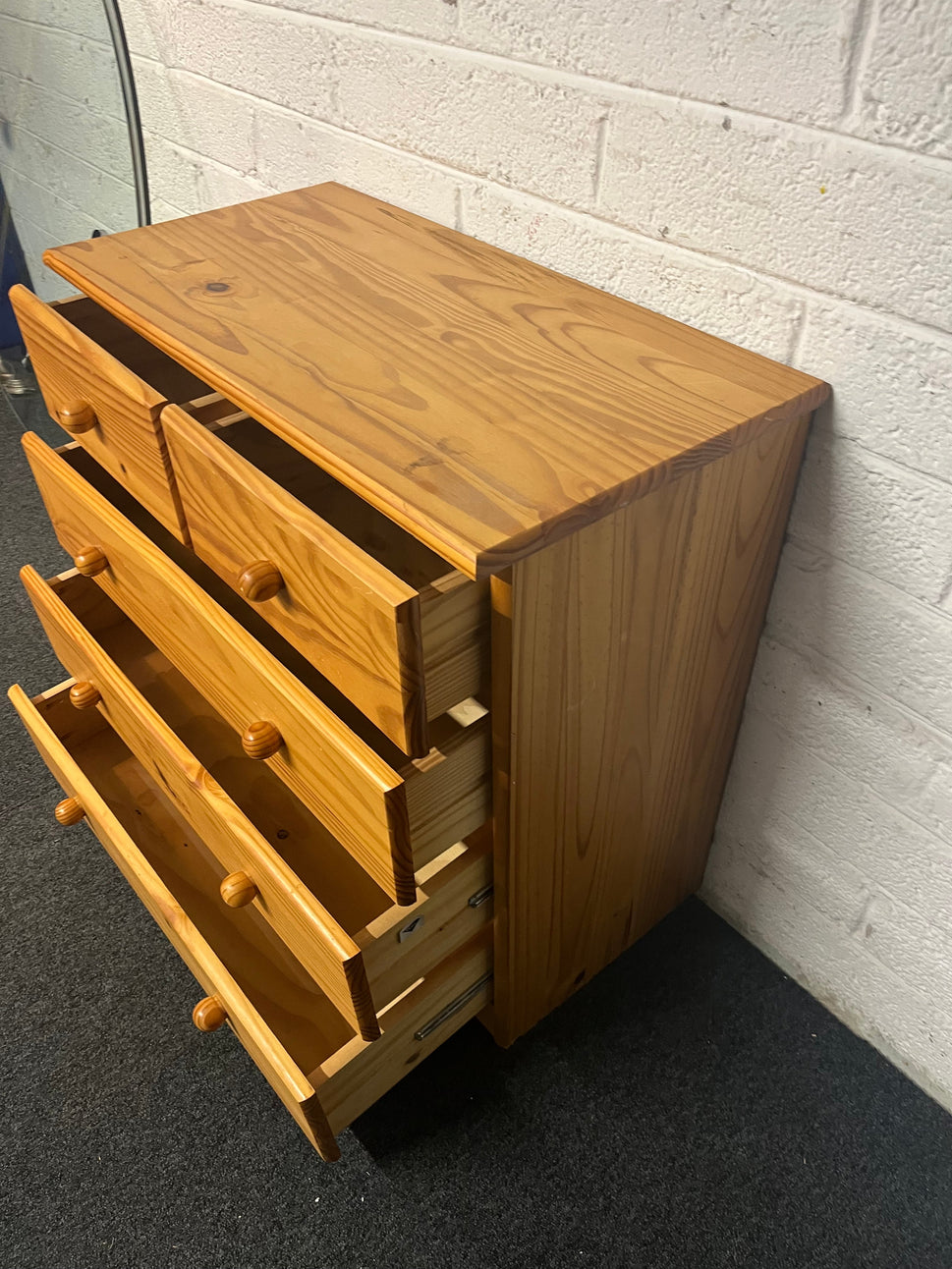 3+2 solid pine chest of drawers (H 75 x W 79 x D 40 cm) 2225