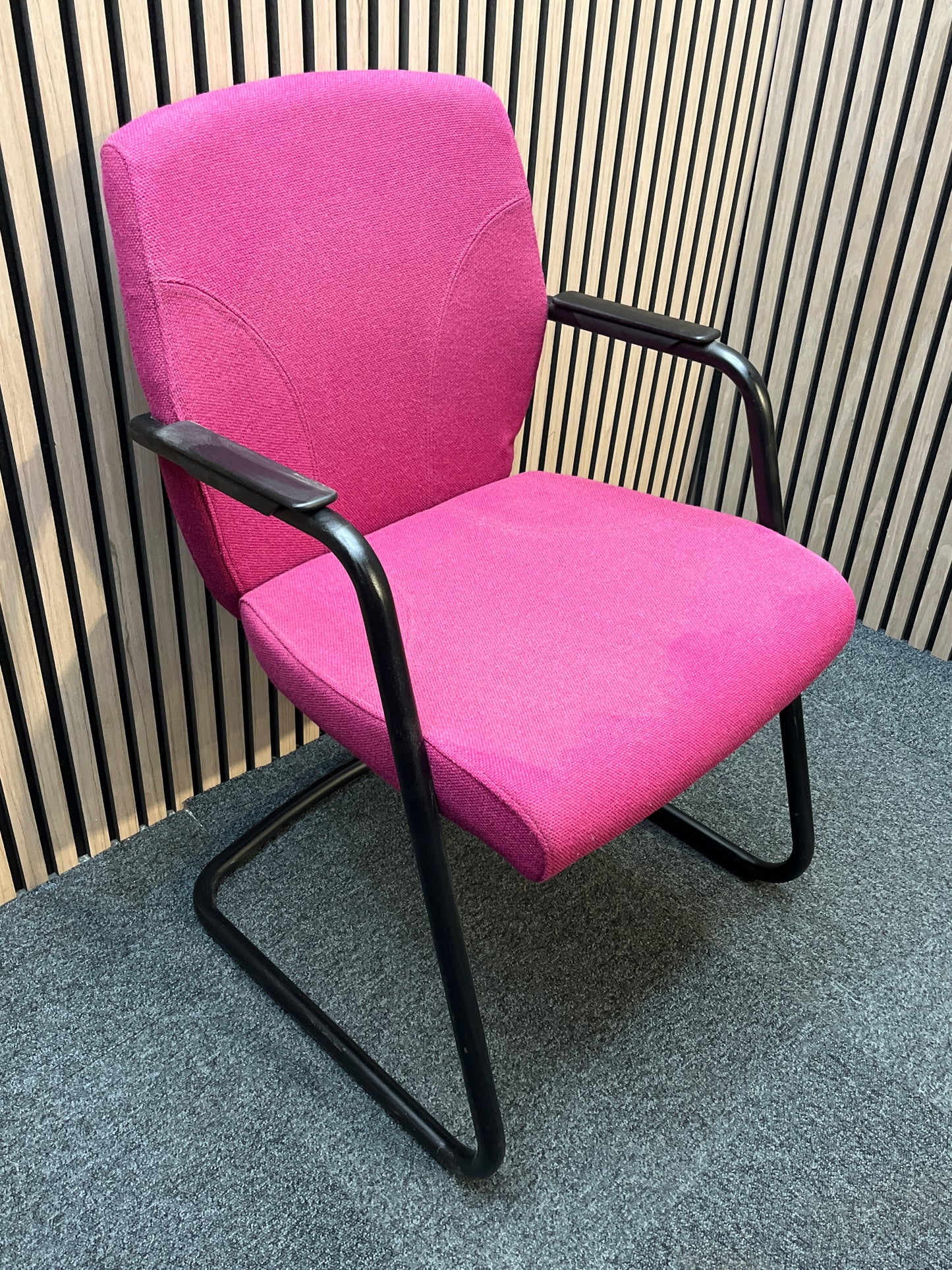 Wine fabric cantilever framed boardroom chair