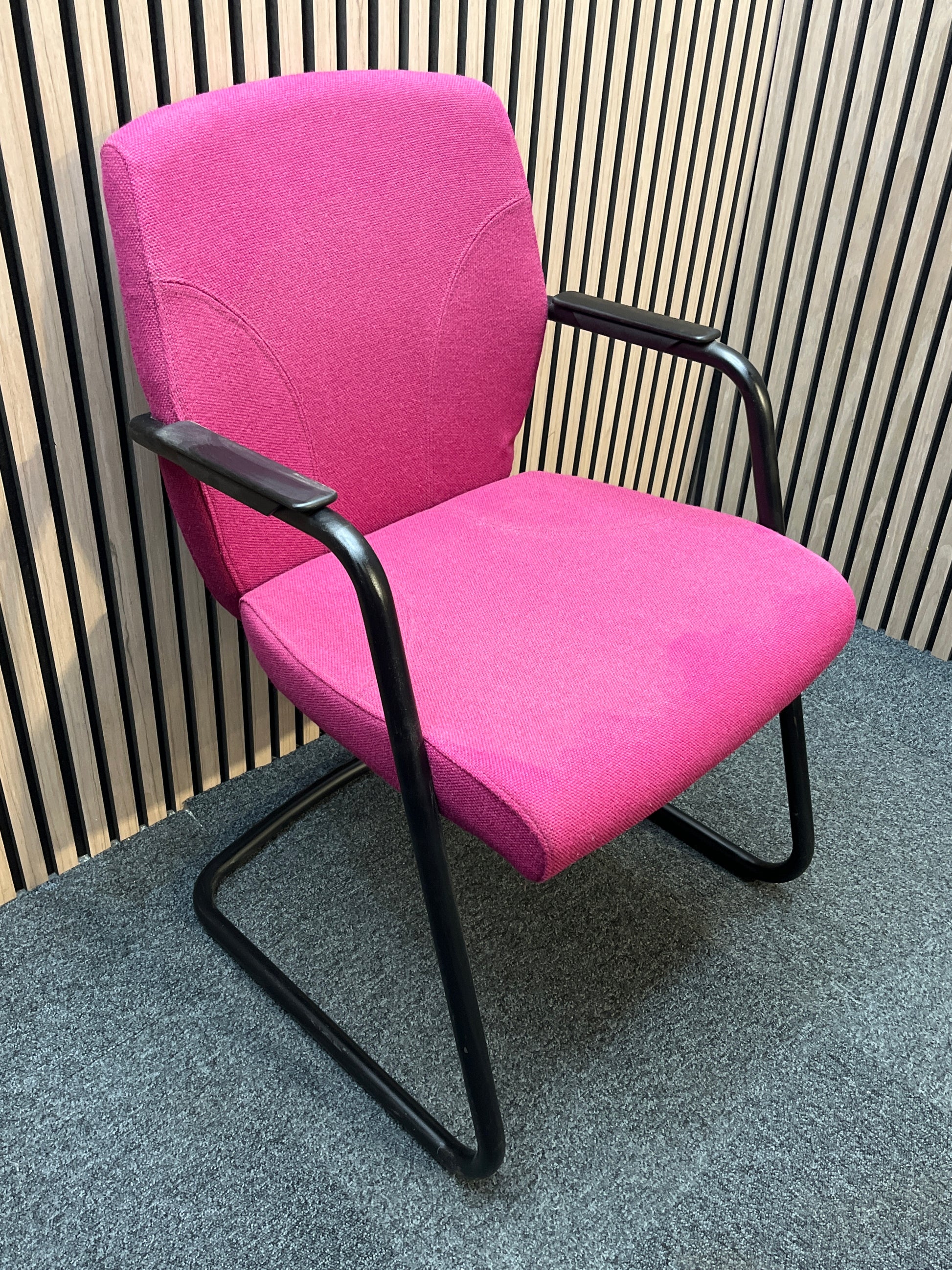 Wine fabric cantilever framed boardroom chair