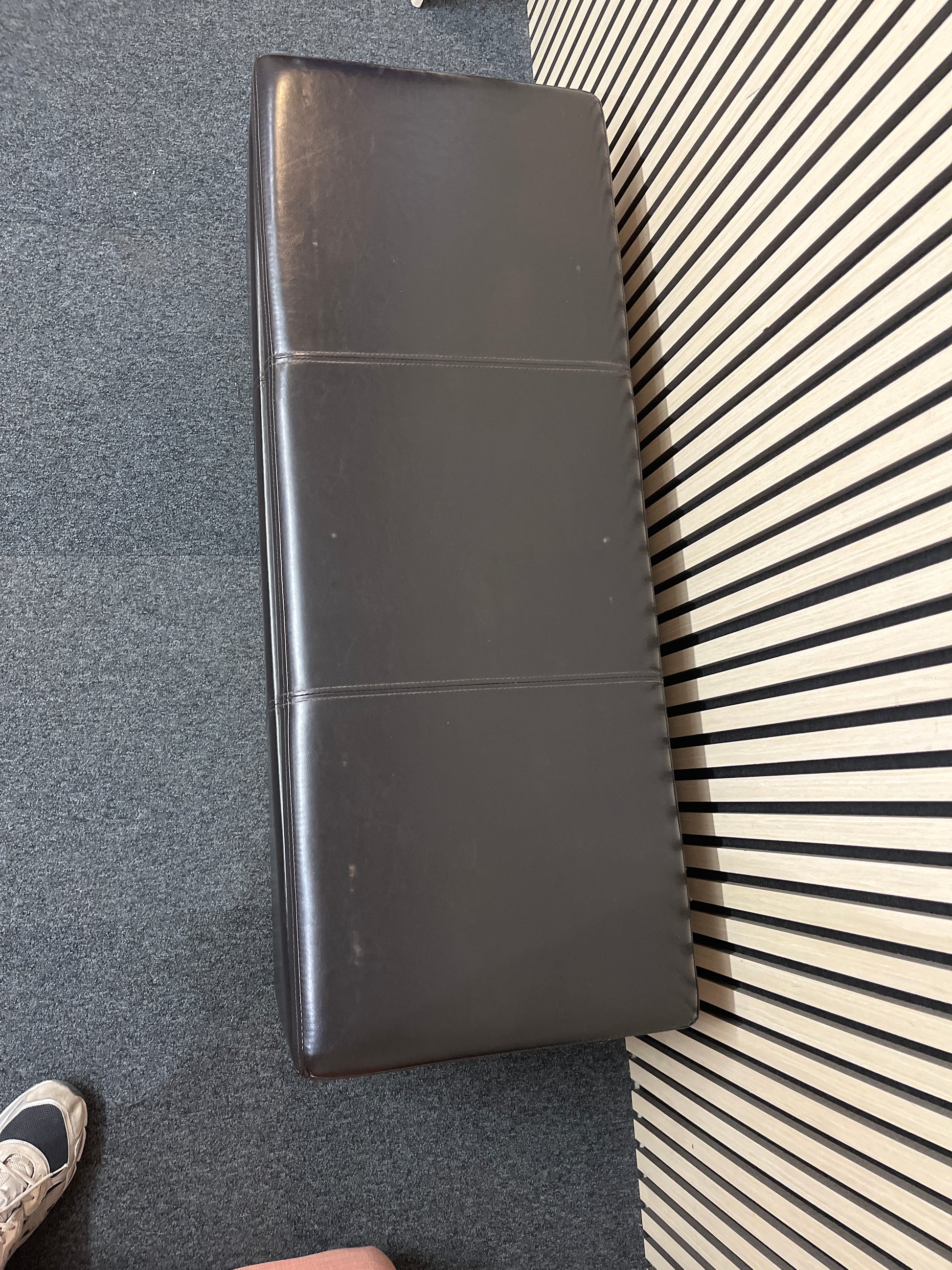Black PU leatherette blanket box (H 42 x W 113 x D 44 cm)